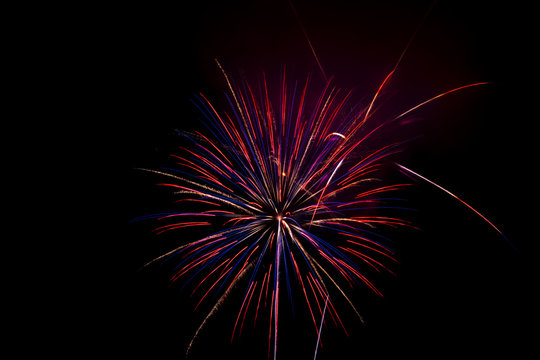 firework isolated on black background, sumida river firework fes