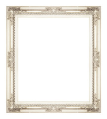 antique golden frame isolated on white background, clipping path