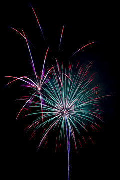 firework isolated on black background, sumida river firework fes