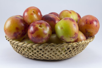 Plums wickerwork oval shape