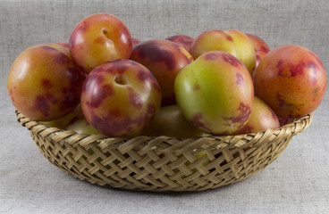Plums wickerwork oval shape
