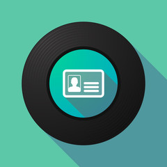 Vinyl record with an id card