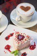 heart-shaped valentine cake