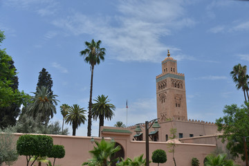 Fototapeta na wymiar City palace walls of Marrakesh-Morocco