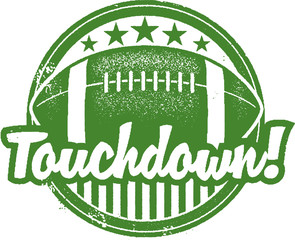 Touchdown Football Stamp - obrazy, fototapety, plakaty