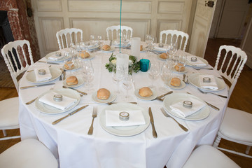 Table setting for an wedding reception