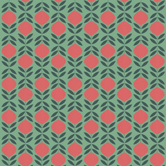 Geometric background with flowers