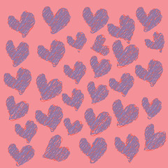 abstract colorful heart on pink background