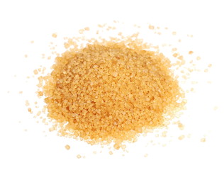 pile brown sugar isolated on white background, sugarcane