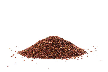 Pile of quinoa seeds isolated on a white background