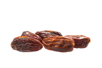 Dried delicious dates isolated on a white