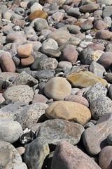 Kiesstrand im Hochformat