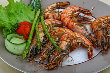 Grilled tiger prawn