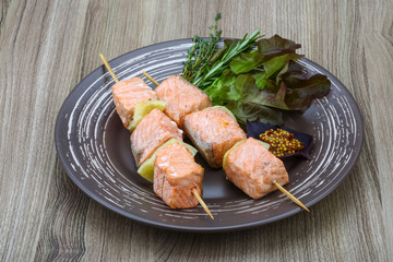 Salmon skewer