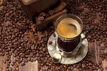 Coffee - cup and beans