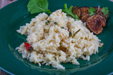 Risotto with eggplant