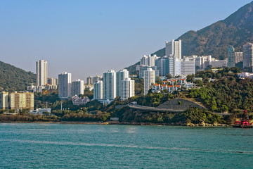 Fototapeta premium Residential apartments building in Hong Kong seafront