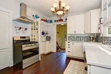 State of the art kitchen with stainless steel appliances.