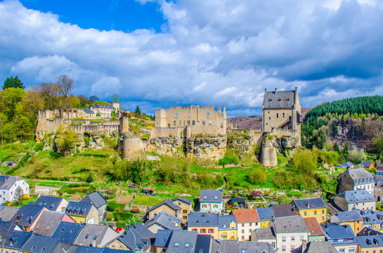 village Larochette in Luxembourg is famous for ruins of medieval castle and it is surrounded by forests forming mullerthal region.