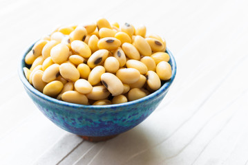 soy beans on white background.