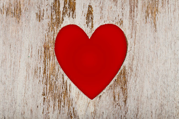 red heart cut out wood