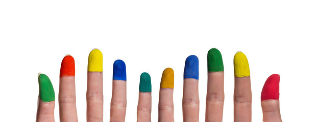 colorful painted fingertips