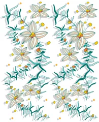 Deurstickers background with beautiful flowers on a branch on white background © lesiacab3