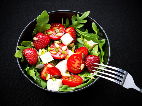 Strawberry Tomato Salad With Feta Cheese