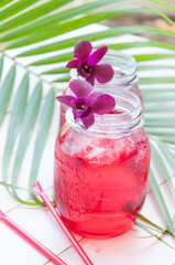 soft drink,burry juice with soda, Relaxing time