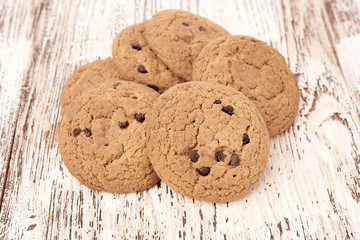 oat cookies on wooden table