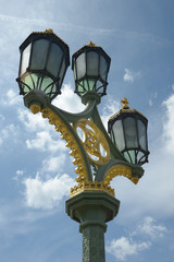 Fototapeta na wymiar Lamp on Westminster Bridge, London, England 01/08/2015
