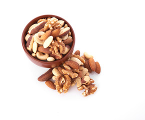 Mix nuts  on white background