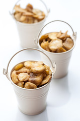 Broad beans on a white background