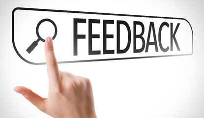 Feedback written in search bar on virtual screen