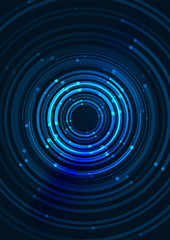 Abstract color glowing lines in dark space with stars and light