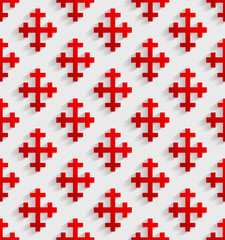 Fototapeta premium White seamless pattern with red crosses. Vector illustration