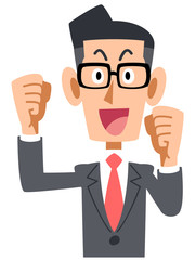 張り切るビジネスマン