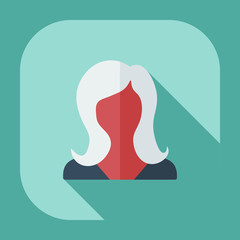 Flat modern design with shadow icon silhouette girl creative