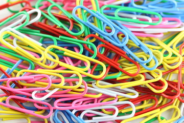 pile of colorful paperclip.