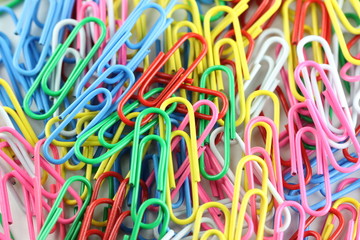 pile of colorful paperclip.