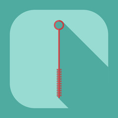 Flat modern design with shadow icons brush for cleaning hookah