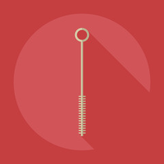 Flat modern design with shadow icons brush for cleaning hookah