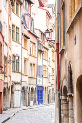 Fototapeta na wymiar Charming street in Lyon, France