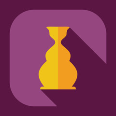 Flat modern design with shadow icons parts hookah