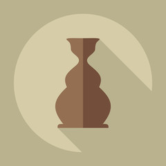 Flat modern design with shadow icons parts hookah