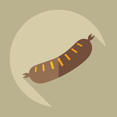 Flat modern design with shadow icons sausages