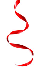 Shiny red ribbon isolated on white