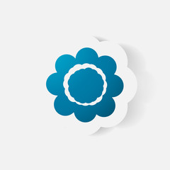 Realistic paper sticker: flowers. camomile