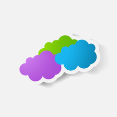 Paper clipped sticker: cloud