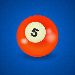 set of billiard balls, billiards, American ball number 5